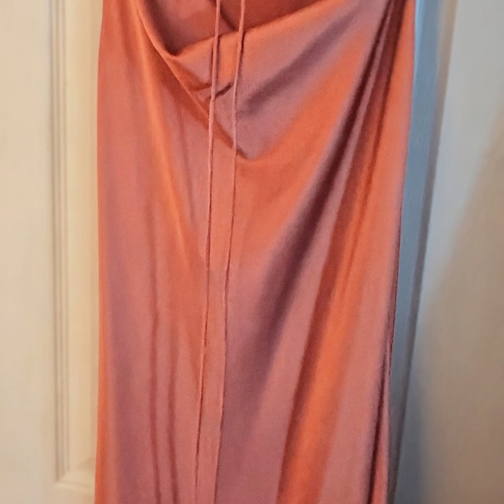 SHEIN Satin Cowl-Neck Maxi Dress in Dusty Rose